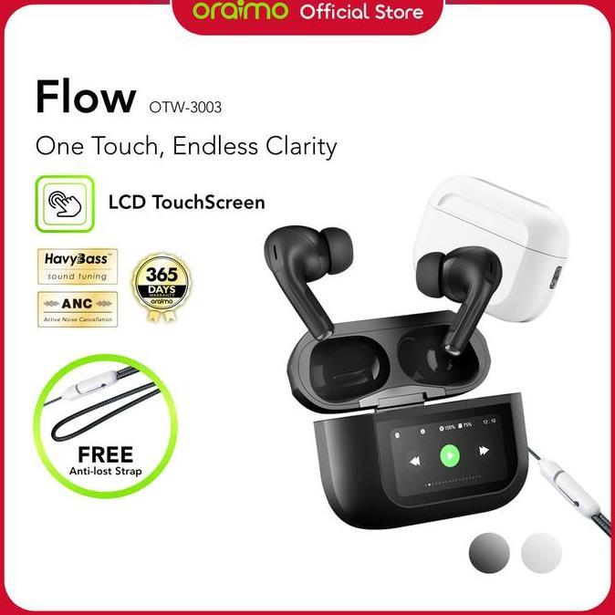 oraimo Flow OTW-3003 Stereo Nirkabel Sesungguhnya V5.3 ENC IPX4 Headset Super Bass Headphone Earphon