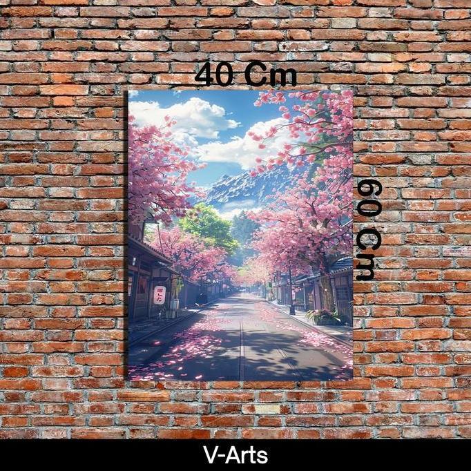 POSTER PEMANDANGAN BUNGA SAKURA VA99