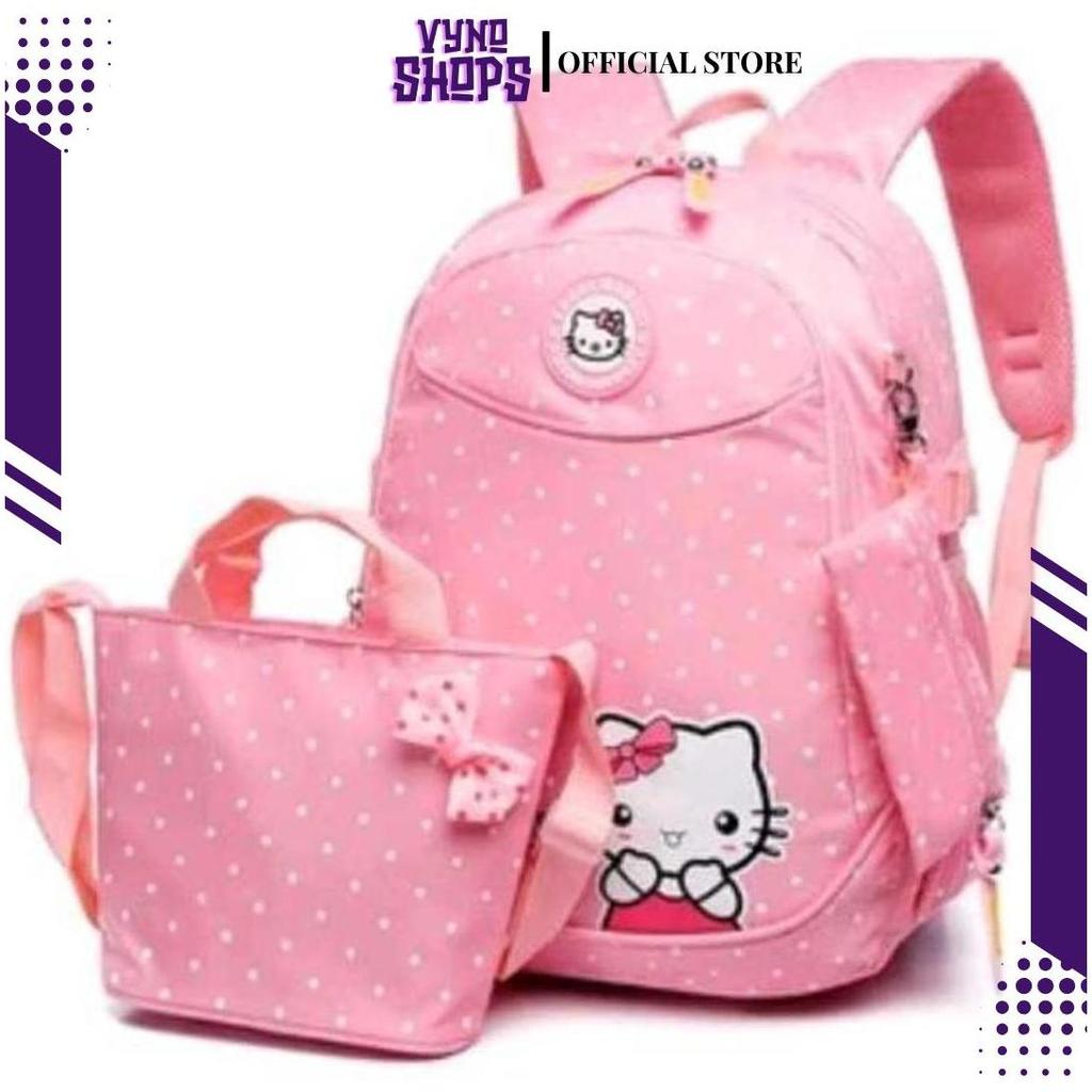 BBS Tas Anak Ransel Hello Kity Polkadot Nilon GD Ori