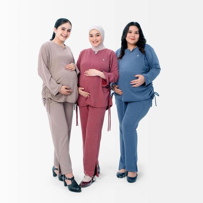 [BEST SELLER] Momiasi Ruby One set Knit Setelan Wanita Knit Rib Baju Set Celana Bumil Busui Friendly