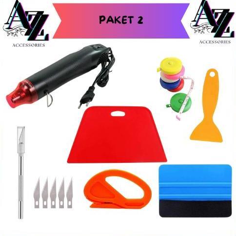 EYAMUY PAKET LENGKAP Alat Untuk Memasang Stiker Skotlet Motor Mobil Kaca Film Walpaper Dinding blowe