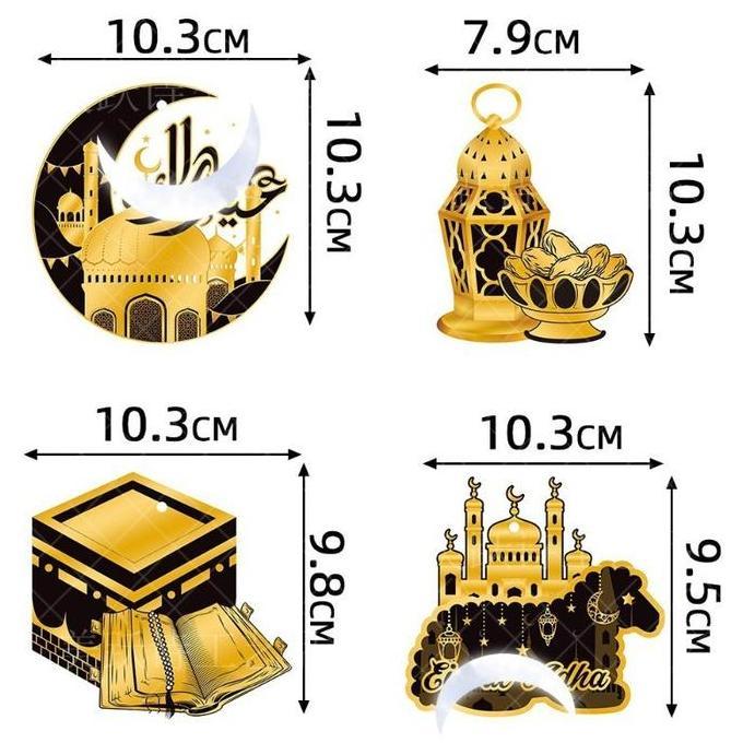 SHANBIU 12PCS Hiasan Ramadhan Idul Fitri / Hiasan Gantung Lebaran / Hiasan Islami/Eid Hanging Decora