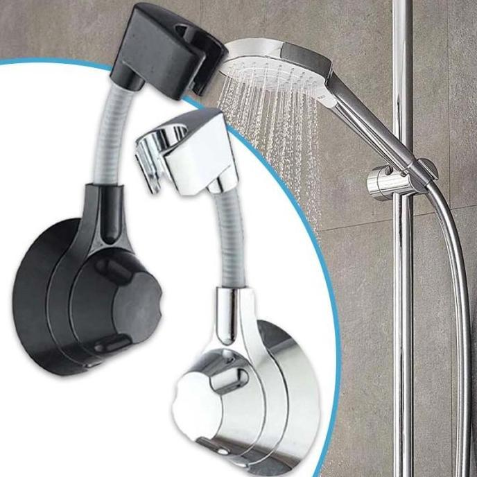 QYUISHOP Gantungan Shower Mandi ABS Tempat Shower Tempel Tembok Memutar 360 Adjustable Shower Holder