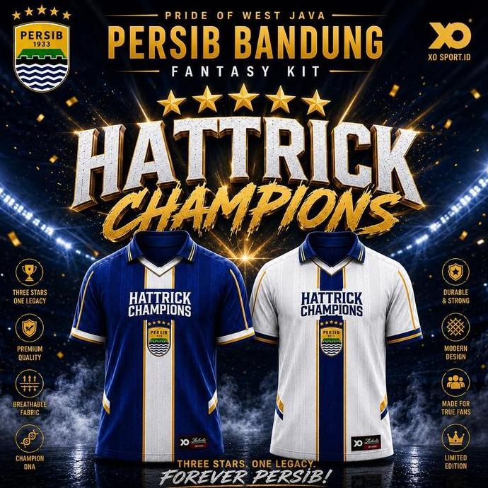 SHANBIU Jersey Hattrick Champions Persib Bandung Fantasy XO SPORT