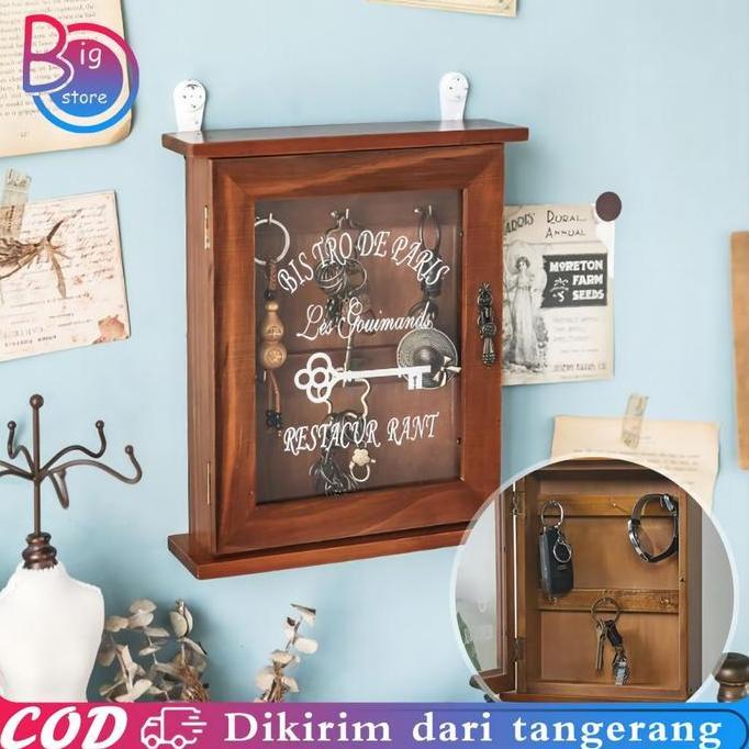 MUVAC Box Penyimpanan Kunci Box Kayu Tempat Penyimpanan Kunci Key Box Dinding Box Tempat Kunci Dindi