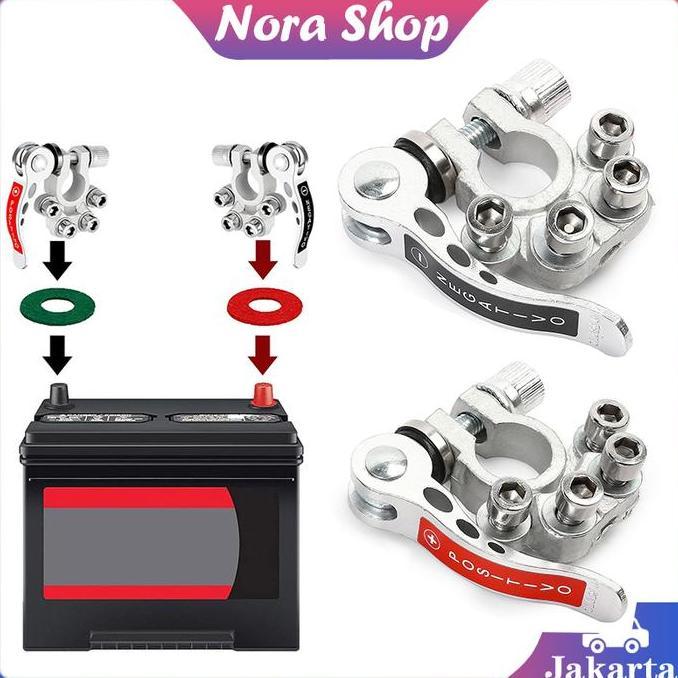 SHWARASA Klem Aki Mobil / Terminal Aki Mobil / Tembaga Murni Kepala Aki Klem