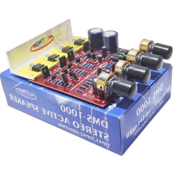 ( DMS 1000 ) KIT AKTIF TIP 41 TIP42 STEREO 60W PLATINUM DMS 1000 KIT PCB MODUL SPK AKTIVE L DAN R 60