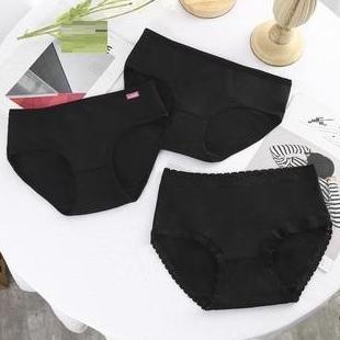 CD Wanita Dewasa Ukuran Besar Celana dalam Jumbo Nyaman DiPakai Motif Hitam XXXL CD Katun C037 Pure 