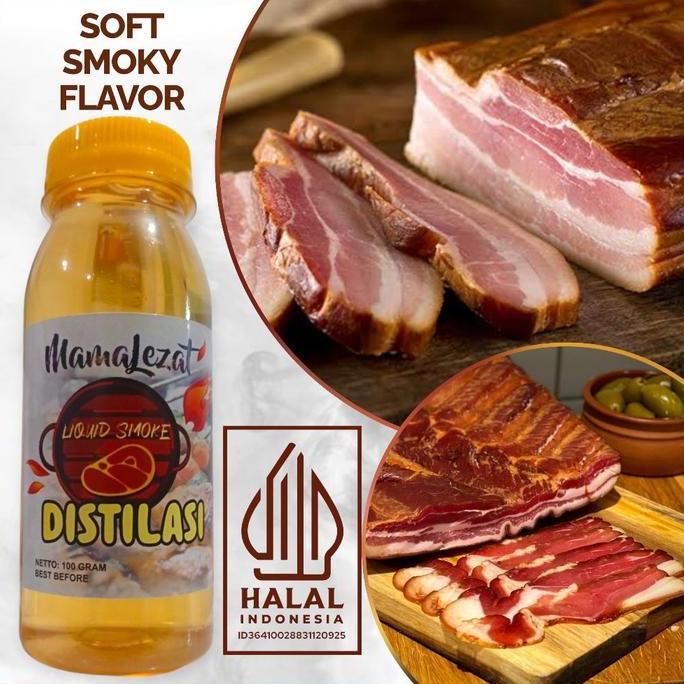 MamaLezat Liquid Smoke Flavor Destilasi 100 gram Perasa Asap Cair Aroma Lembut untuk Baking & Bahan 