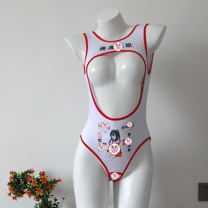 Visio- Lingerie Sexy Bodysuit Lingerie Swimsuit Bikini Renang Open Bra Crotch