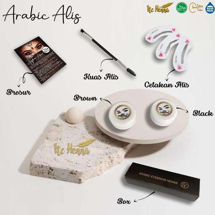 Pilihan - Arabic Henna Alis Brow Henna Premium Henna Coklat & Hitam