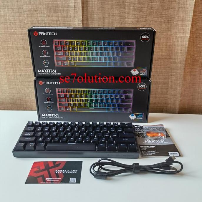 FANTECH MAXFIT61 RGB MECHANICAL KEYBOARD HITAM (MK-857)