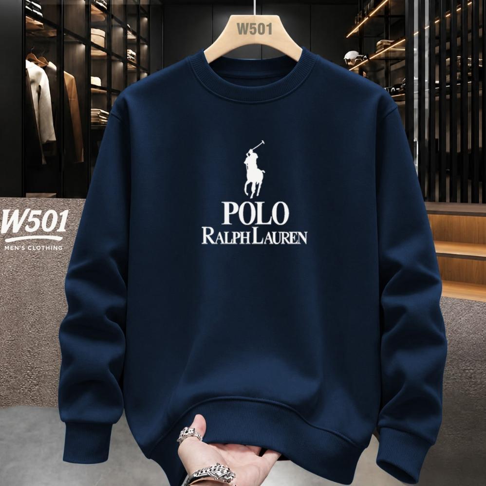 ORIGINAL W501 - SWEATER CREWNECK DISTRO P0L0 LAUREN PUTIH BAHAN TEBAL 280 GSM JAKET PRIA & WANITA