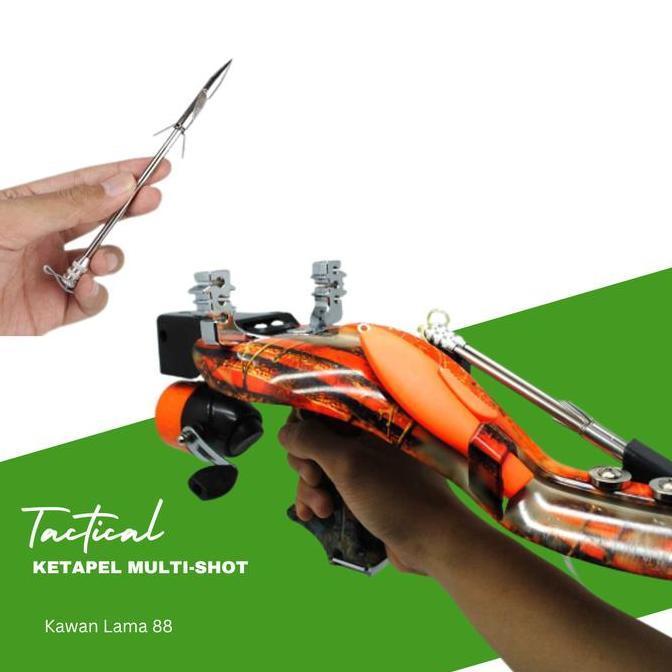 BM- Fullset ketapel reel paser panah ikan doubleshot komplit