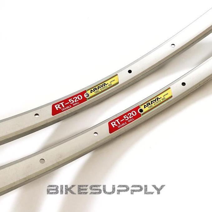 Promo Velg Rims Sepeda Merk Araya Japan 700C ETRTO 622 RT-520 32H Double Wall Alloy Warna Silver Chr