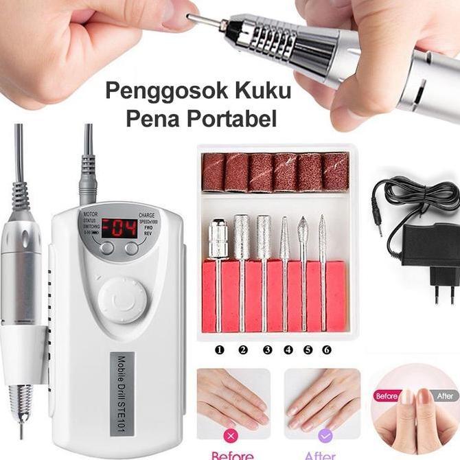 QINGACHO Alat Kikir Kuku Elektrik Portable Paket Nail Art Lengkap Rechargeable Nail Drill Polisher G