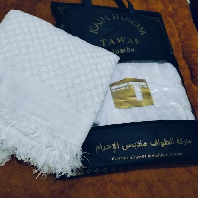 [Kain Ihram] Kain Ihram Dewasa Pria Jumbo / Kain Ihram Dan Haji / Perlengkapan Haji Dan Umroh Laki L