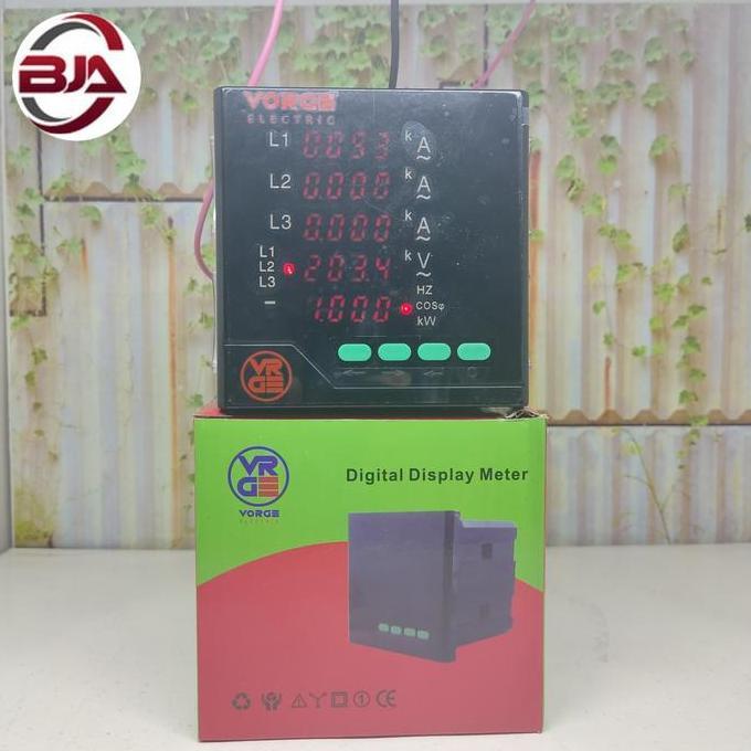 HARGA TERBAIK - Larkin LR-UIF35 Digital Multimeter Multi Meter A V Hz 3 Phase Panel