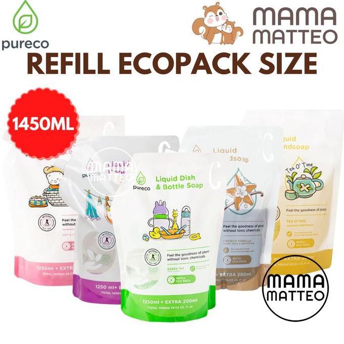 yevasenaru3 - pureco home liquid detergent detergen lavender 1450ml / eco pack