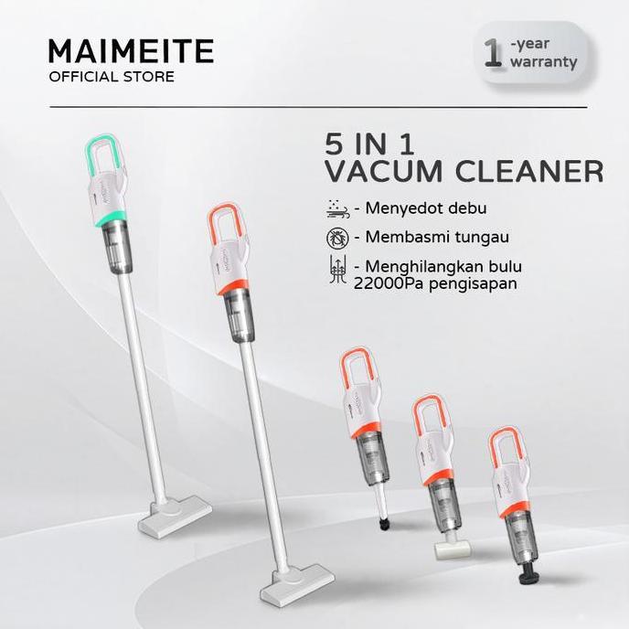 Maimeite Vacuum Cleaner Penyedot Debu 5 In 1Cordless Portable 20000Pa Mini Penyedot Debu