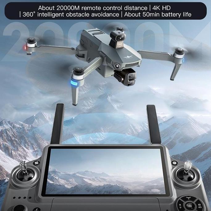 Rc Drone Kf100 Max 6Km Gps 4K Camera Eis 3-Axis Gimbal 5G Obstacle Avoidance Touch Screen Remote Con