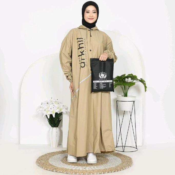 Jas Hujan Gamis Muslimah Jumbo Premium Pvc Semi Karet Syari