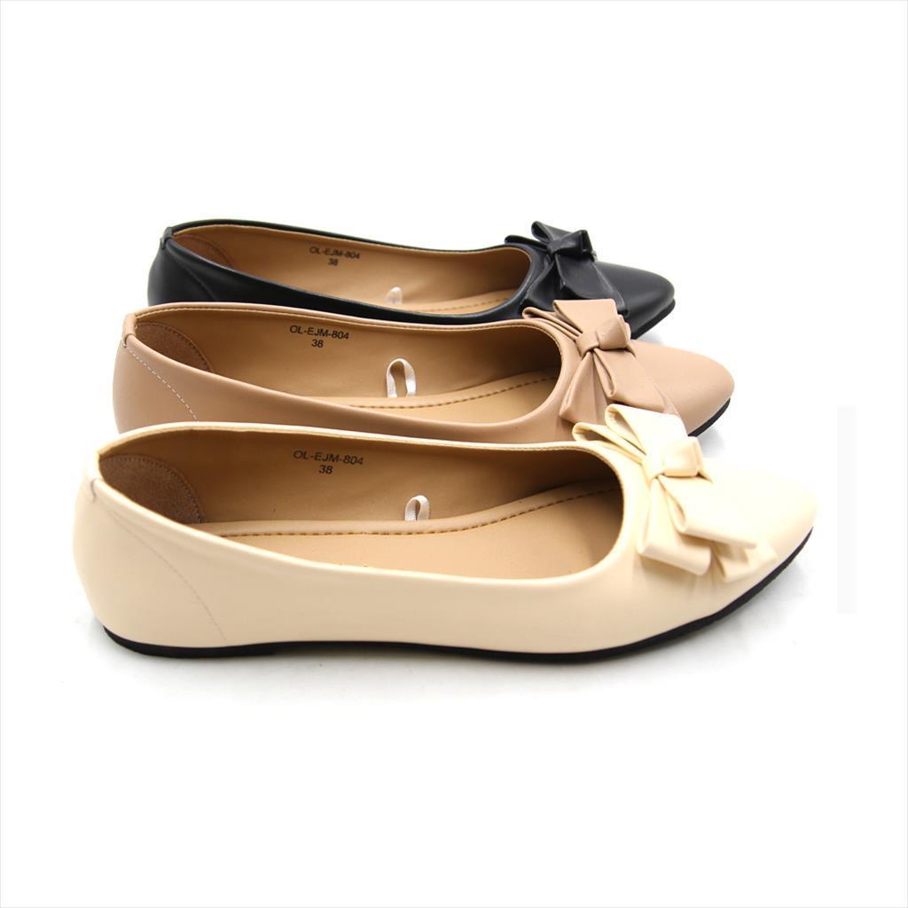 Yongki Komaladi Allegra Sepatu Flatshoes Wanita Ol-Ejm-804 Hitam / Camel / Cream
