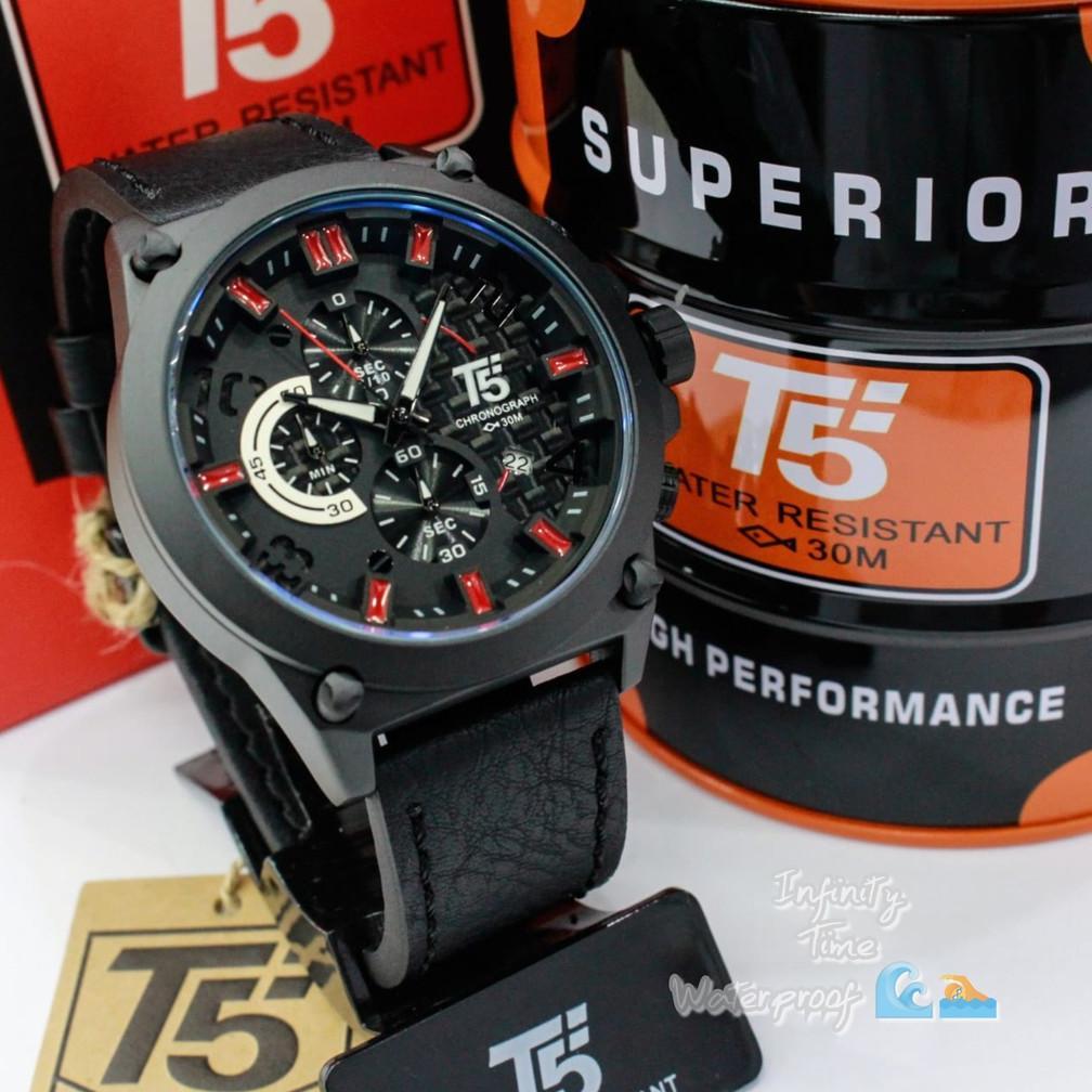 Jam Tangan Cowok T5 H3479G H3479 3479 Analog Chrono Dan Tanggal Aktif Original Waterproof