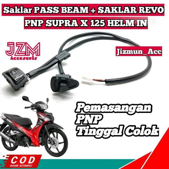 Saklar Honda Revo + Pass Beam 3 Fungsi Pnp  Supra X 125 Helm In