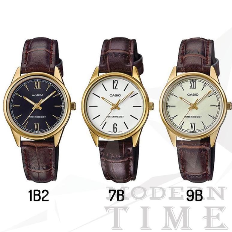 CASIO LTP-V005GL - Jam Tangan Wanita Gold Emas Kulit Original