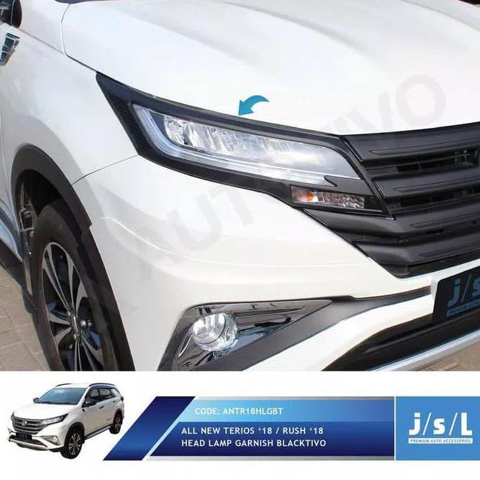 Promo Garnish Head Lamp Lampu Depan All New Rush 2018 2019 2020 Black JSL Diskon