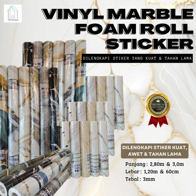 TERMURAH - WALLPAPER MARBLE STIKER ROLL UKURAN 120 CM X 3 METER PER ROLL | MARMER PVC | WALLPAPER DI