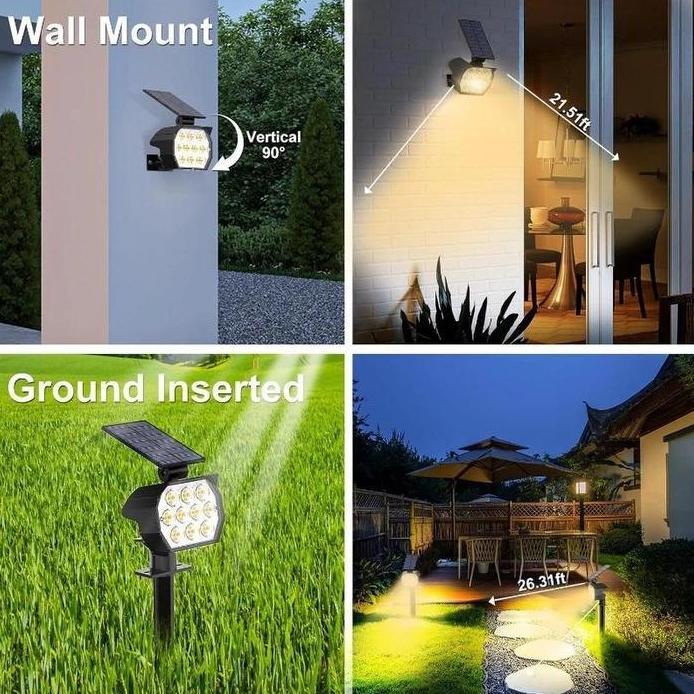 Vixplorn Lampu Taman Solar Tancap Lampu Taman Tenaga Surya Sorot Tenaga Matahari 7LED Lampu Outdoor 