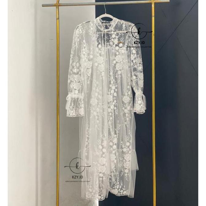 [Kzy.Id] Outer Brukat Gempi Outer Kondangan Wanita Kekinian Bahan Brukat Kombinasi Tille Lengan Panj