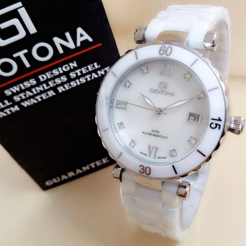 Giotona 7309 - Jam Tangan Fashion Wanita Anti Air - Keramic Strap - Original