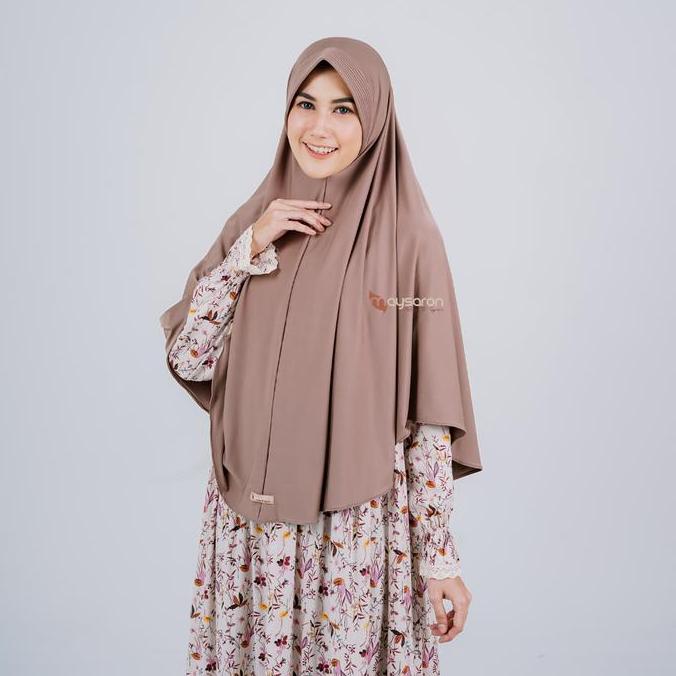 MAYSARON Khimar Syari Pet Tebal Ukuran XL Model Membulat Bahan Spandex Jersey Premium Lembut Adem Me