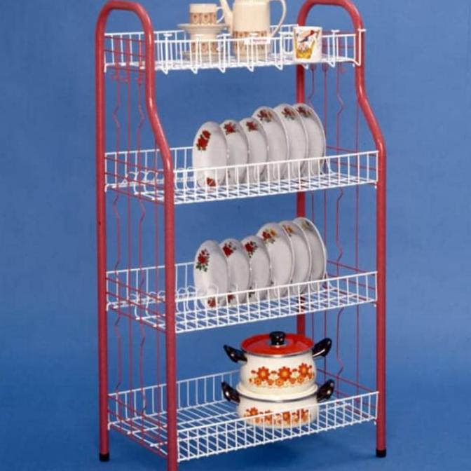 PROMO DISKON - RAK PIRING GELAS PIRING DAPUR JUMBO MASTER 4 Susun MURAH TEBAL BAGUS