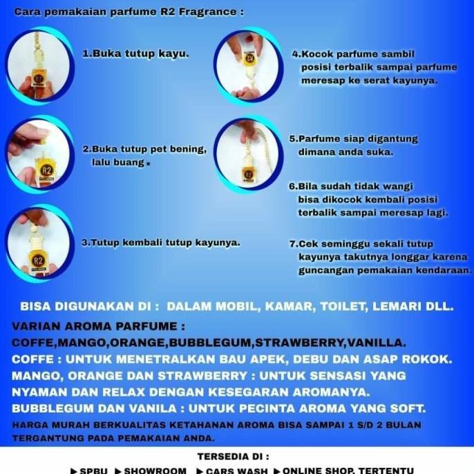 pengharum ruangan dan parfum mobil R2 fragrance segala macam wangi