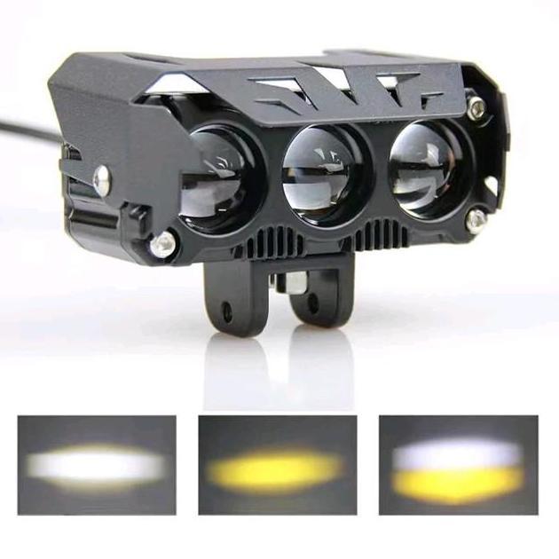 Lampu Sql Led 3 Mata Super Terang/Led Sql 3 Mata Foglamp Laser Kuning Putih 12 Volt Dc Premium/ Sql 