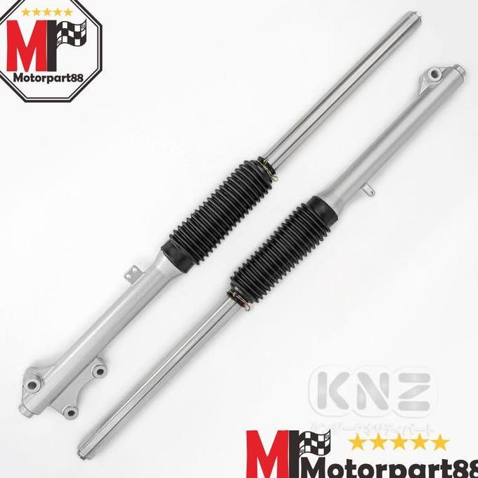 AS SHOCK DEPAN + BOTTOM TABUNG SOK SET ASSY KOMPLIT KLX 150 LONG SILVER KNZ