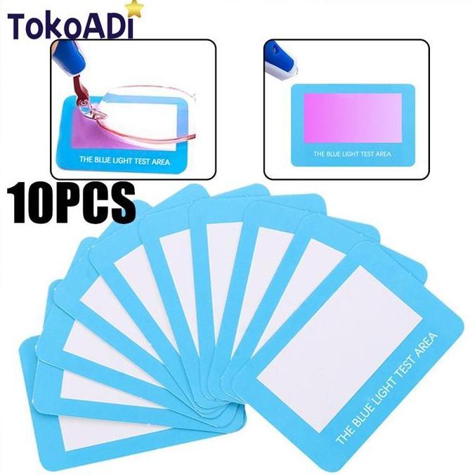 MABUROO 10PCS Kartu Test Kacamata Blue Light Uv Test Paper Alat Tes Sinar Biru Kacamata Blue Light