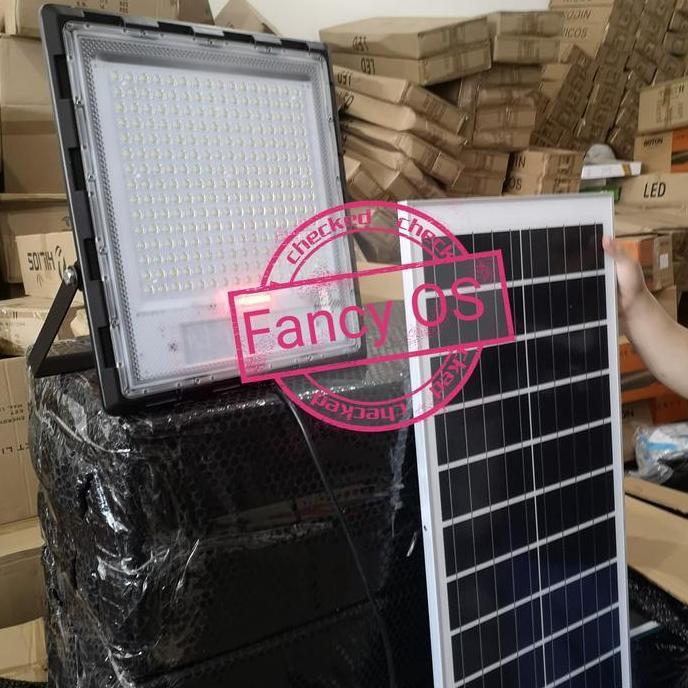 Lampu sorot solar cell panel tenaga surya LED 300w 300watt komplit set