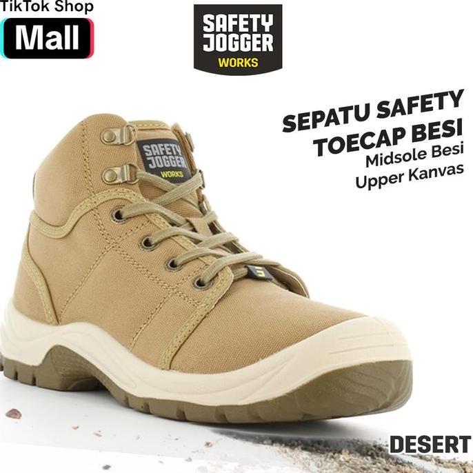 Sepatu Safety Jogger Desert / Sepatu Proyek Coklat / Sepatu Kerja Proyek Sporty