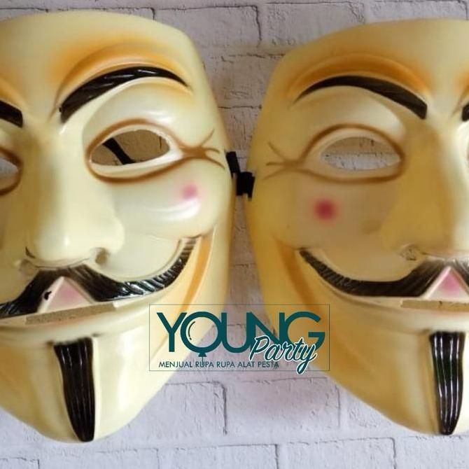 Topeng anonymous/topeng pesta/Topeng anonymous kuning