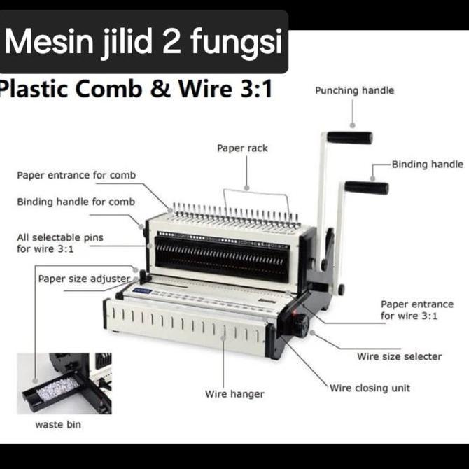 MABUROO Mesin jilid spiral plastik dan spiral kawat 2 fungsi