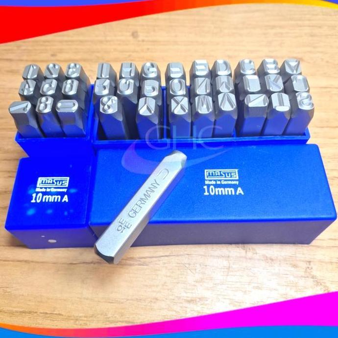 QURYGHANZ Alat Ketok Huruf Dan Angka 10 mm Masus Germany Ketokan Nomer Rangka Mesin 36Pcs