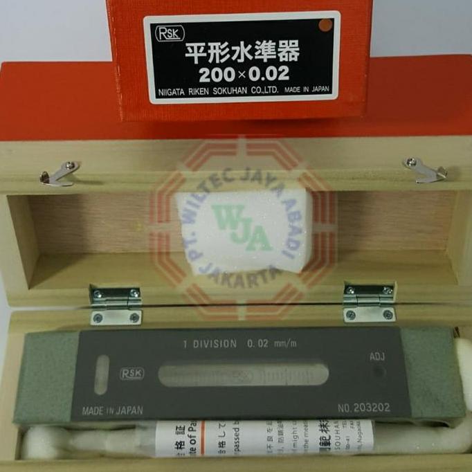 WATERPASS RSK (JAPAN) - PRECISION FLAT LEVEL 200MM / 8" (0.02)