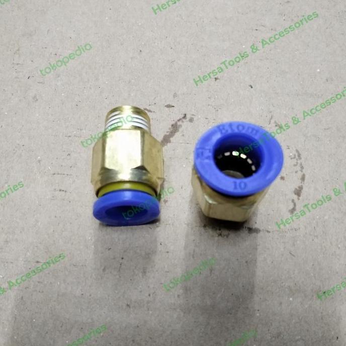 Nepel Angin | Fitting Pneumatic Straight pc10~pc12 Drat 03|04