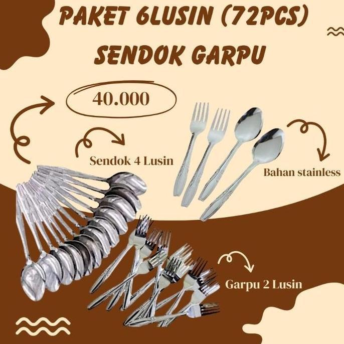 Paket Sendok 5Lusin 60 pcs / Paket Bundling Sendok 4lusin & Garpu 2lusin / Paket Sendok Garpu 6lusin