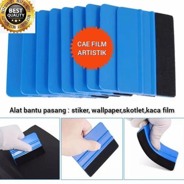 Rakel scrapper Kape Biru Alat Bantu Pasang Stiker Sticker Kaca